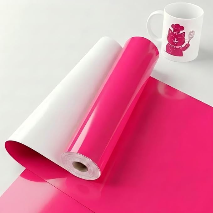 Pink Permanent Vinyl for Cricut Cutting Machine, Waterproof, Durable Pink Vinyl