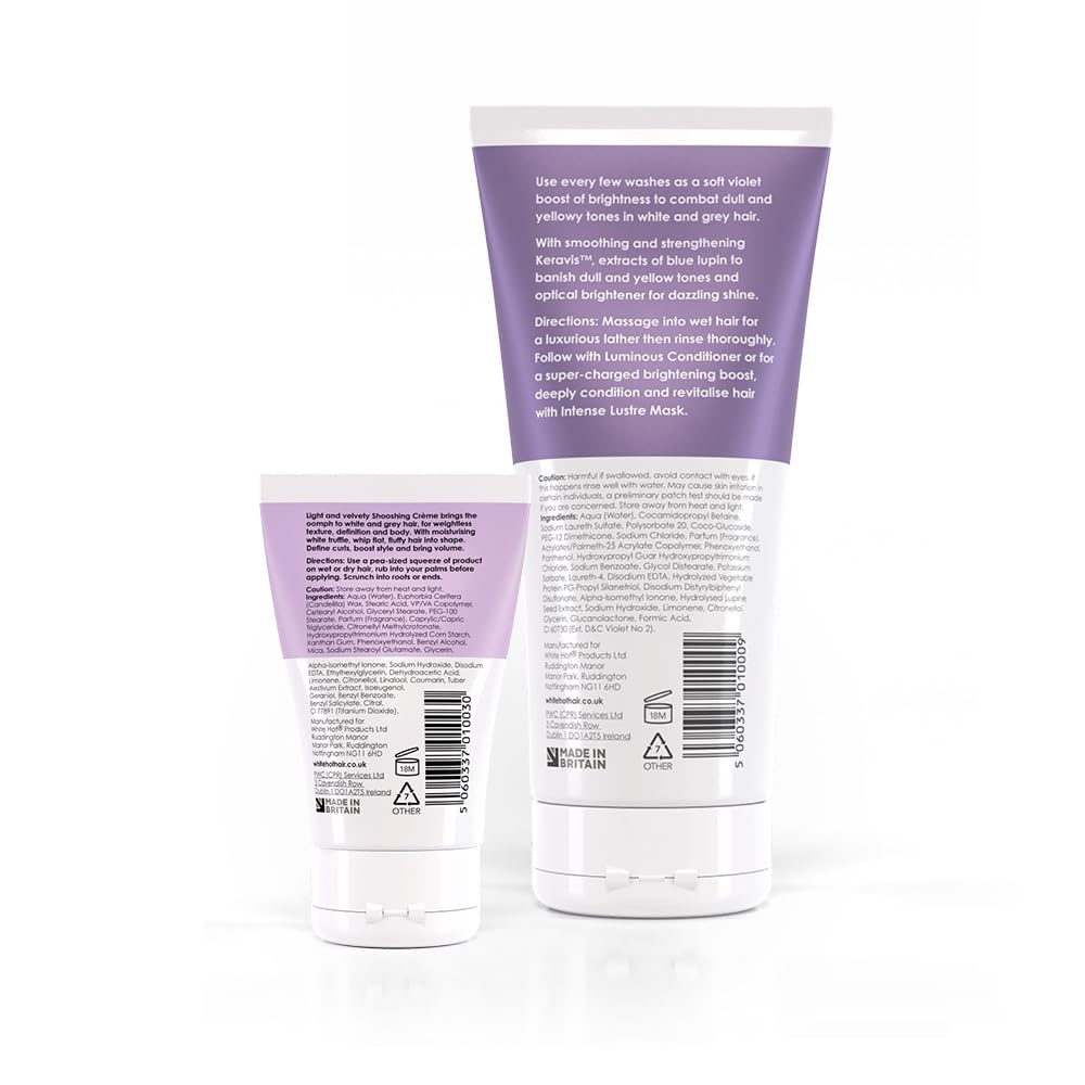 White Hot Boost & Shoosh Duo:Brilliant Shampoo & Shooshing Crème to brighten grey & white hair