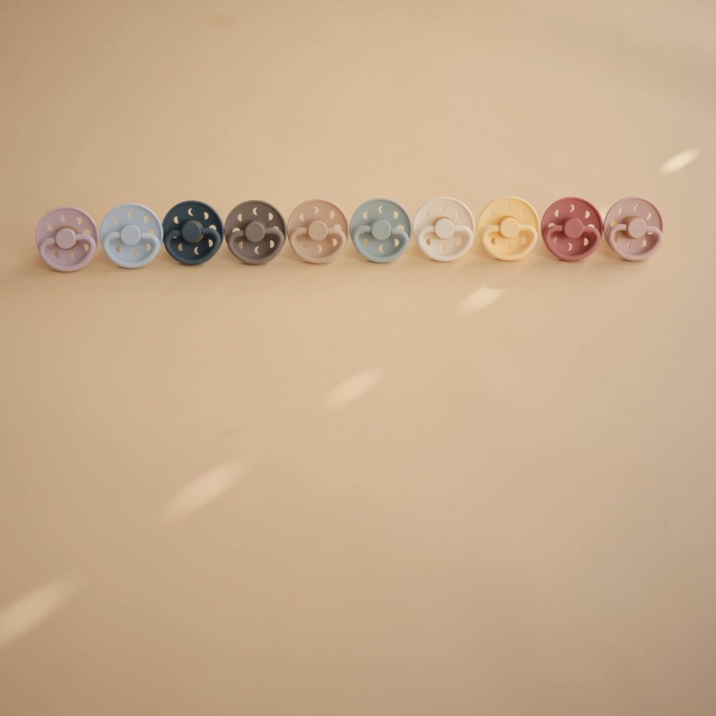FRIGG Moon Natural Rubber Baby Pacifier | Made in Denmark | BPA-Free (Powder Blue/Slate, 6-18 Months) 2-Pack