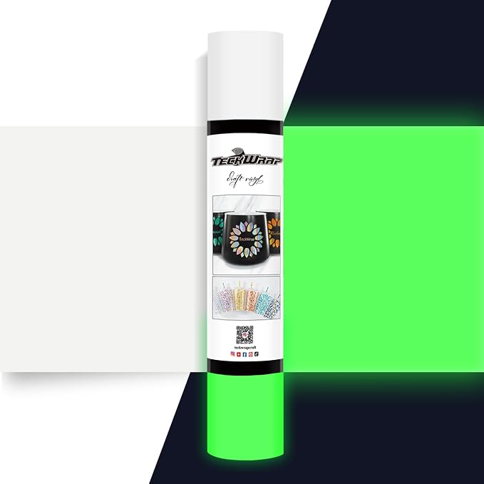 TECKWRAP Glow in the Dark Matte Adhesive Vinyl, 1ft x 5ft