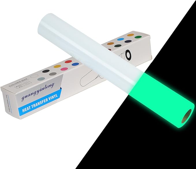 guangyintong Glow in The Dark Heat Transfer Vinyl Rolls, PU Elastic HTV Vinyl