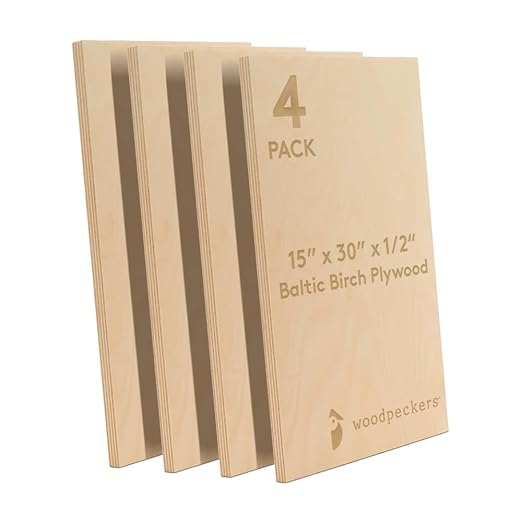 Baltic Birch Plywood 15 x 30 x 1/2 Inch - 12 mm Craft Wood