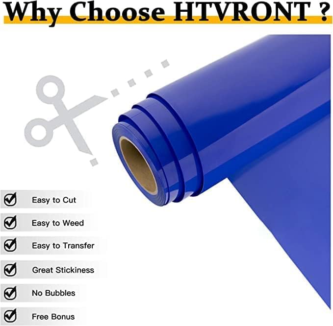 HTVRONT Heat Transfer Vinyl Blue HTV Rolls, HTV Vinyl