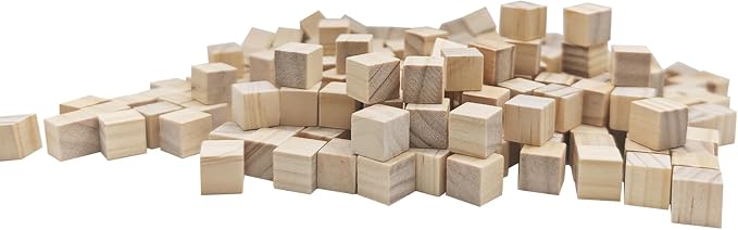 MUXGOA 200 Pcs Unfinished Wood Cubes, 1/2 inch Wooden Blocks