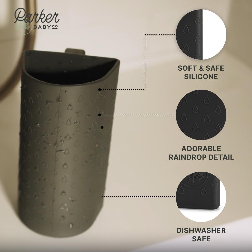 Parker Baby Bath Rinse Cup | BPA Free, Dishwasher Safe & Food Grade Bath Cup for Rinsing Hair | Holds 18oz | Quick-Dry, Sturdy & Perfect Size Baby Water Pourer in Neutral Colors