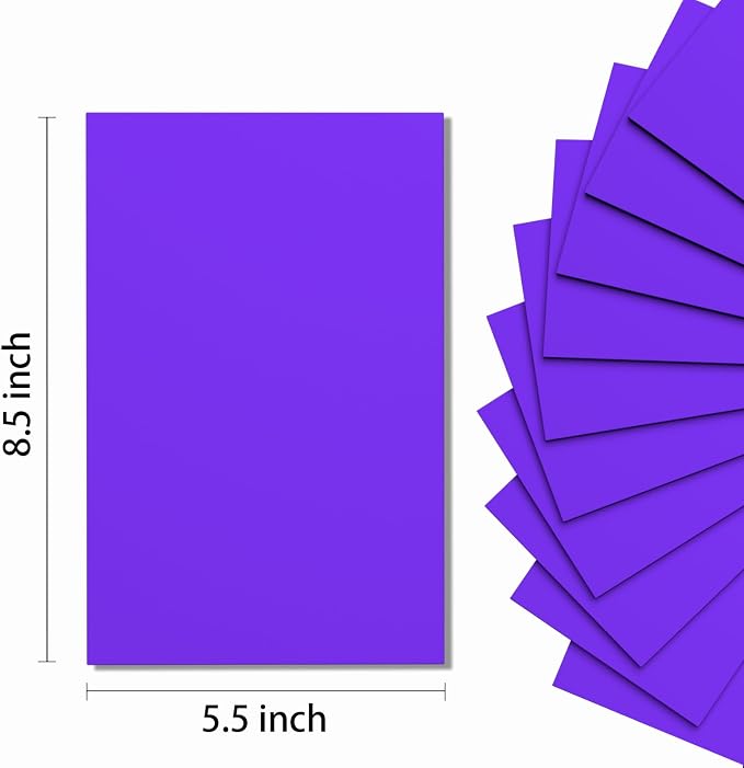 Do²ping Purple Foam Sheets Crafts, 8.5x5.5 Inch Eva Craft Foam Paper