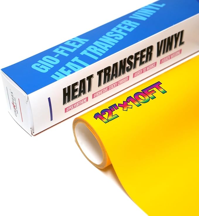 PU Heat Transfer Vinyl 12"×10ft Roll Yellow – HTV