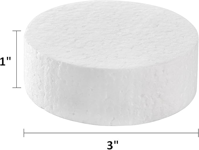 ZOOFOX 48 Pack Foam Circles for Crafts, 3 Inch Polystyrene Foam Discs, Round