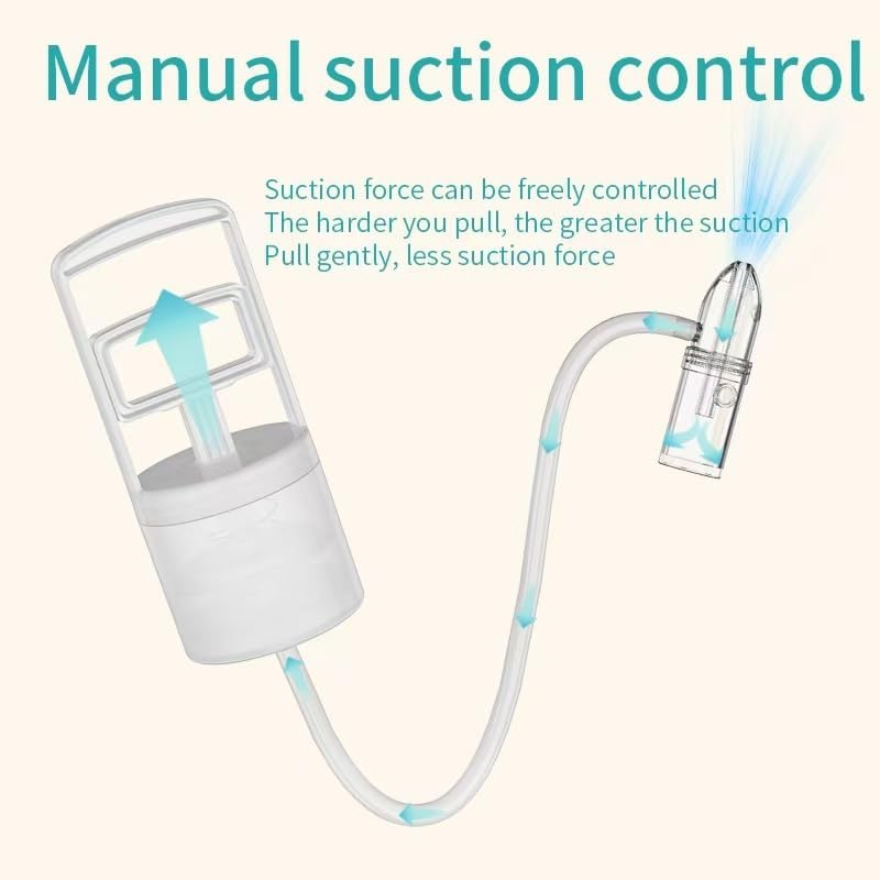 Nasal Aspirator for Baby, Portable Hand Puller Nose Sucker, Quiet Suction Easy to Operate | Reusable | Soft Silicone Nose Cleaner for Fast and Effective Relief of Nasal Congestion in Infant