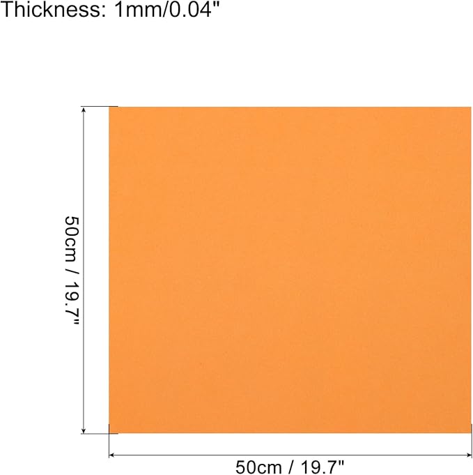 MECCANIXITY EVA Foam Sheets Orange 19.7 Inch x 19.7 Inch 1mm Thick Crafts Foam