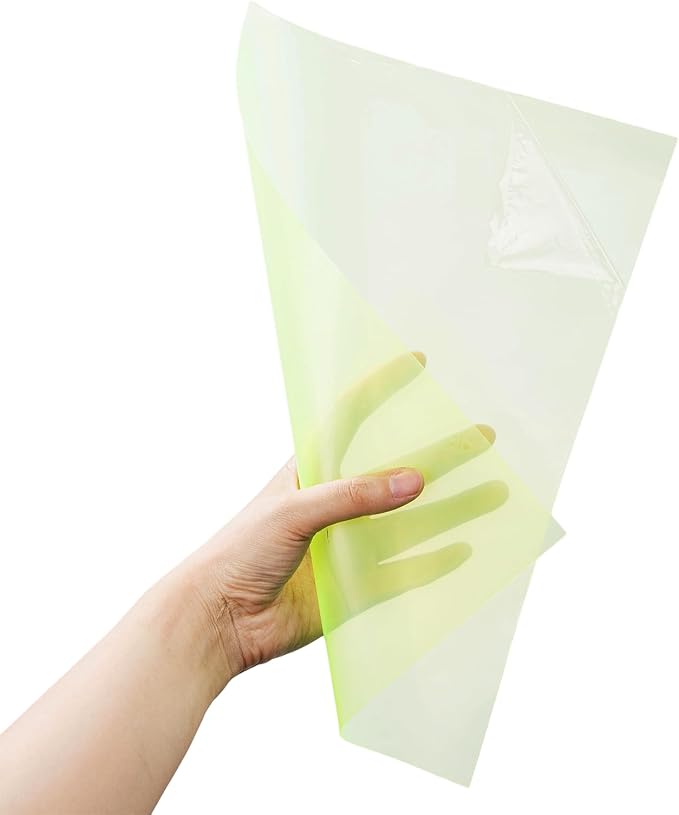 10-Pack A4 Colored PVC Flexible Plastic Sheets, 0.3mm Fluorescent green