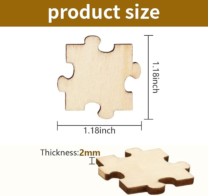 300PCS Blank Puzzles, Freeform Blank Puzzle Pieces Blank Wooden Puzzles DIY