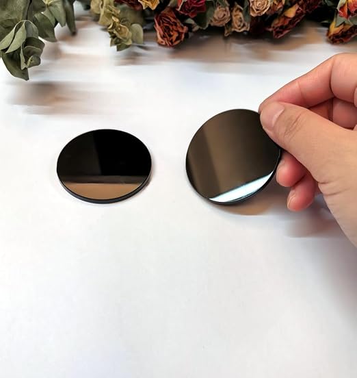 Set of 20 Black Acrylic Discs, 1/8" Thick Round Circle Blanks, 1 Inch Diameter