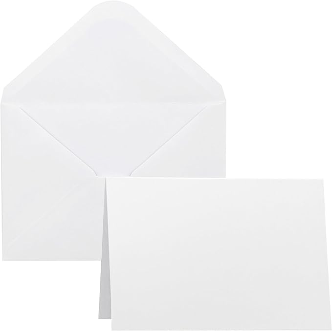 56 Pack Blank Cards and Envelopes 4.2 x 6.0 inches, Folded Cardstock