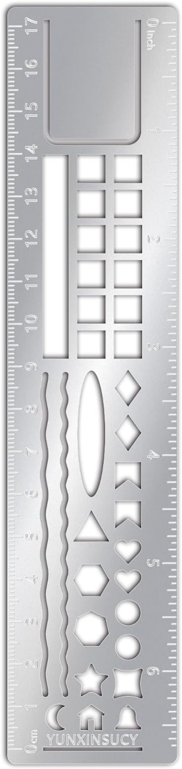 Metal Bookmark Ruler for Journals, Habit Tracker, Drawing Measuring Tools