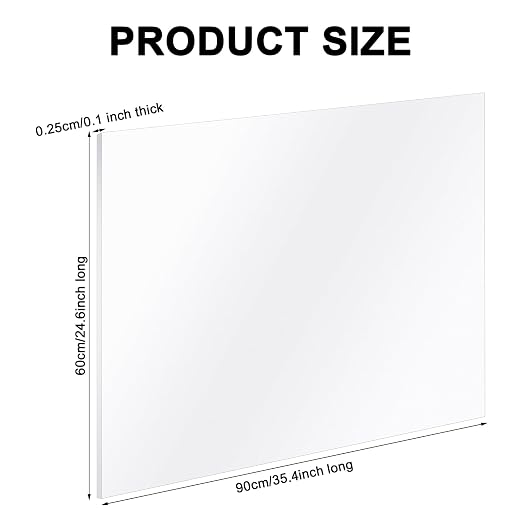 Roowest 3 Pcs 24'' x 36'', 1/8 Inch Thick Clear Acrylic Sheet Panels
