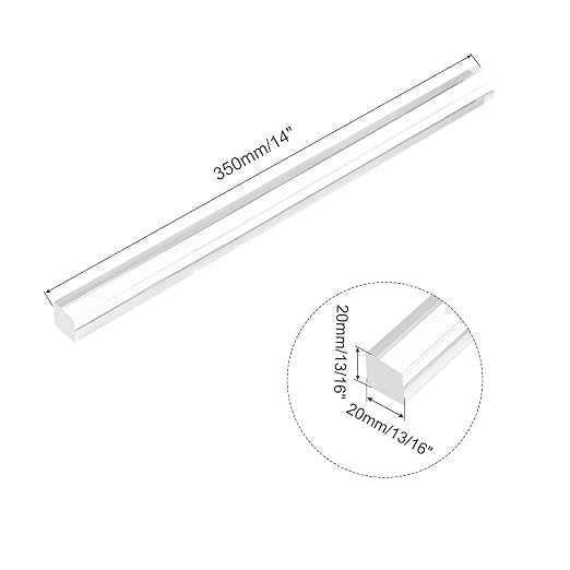 MECCANIXITY Acrylic Square Rods 13/16" x 14" Clear Acrylic Dowel Rods Sticks