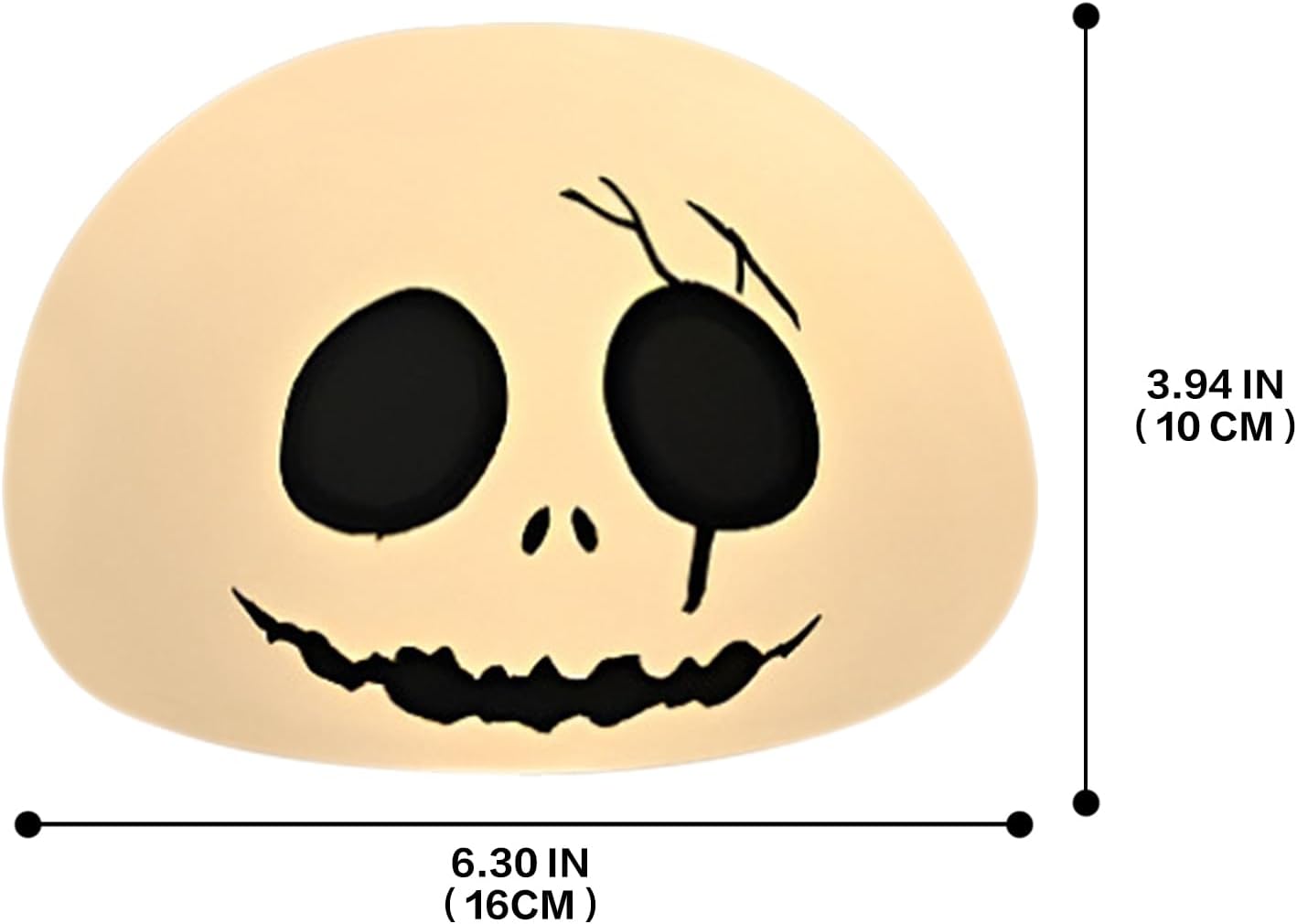 Cute Creative Christmas Skeleton Face Silicon Tap Light - Battery Powered, Multi-Color Changing, Safe and Soft for Indoor Holiday Decoration (White Skellington)
