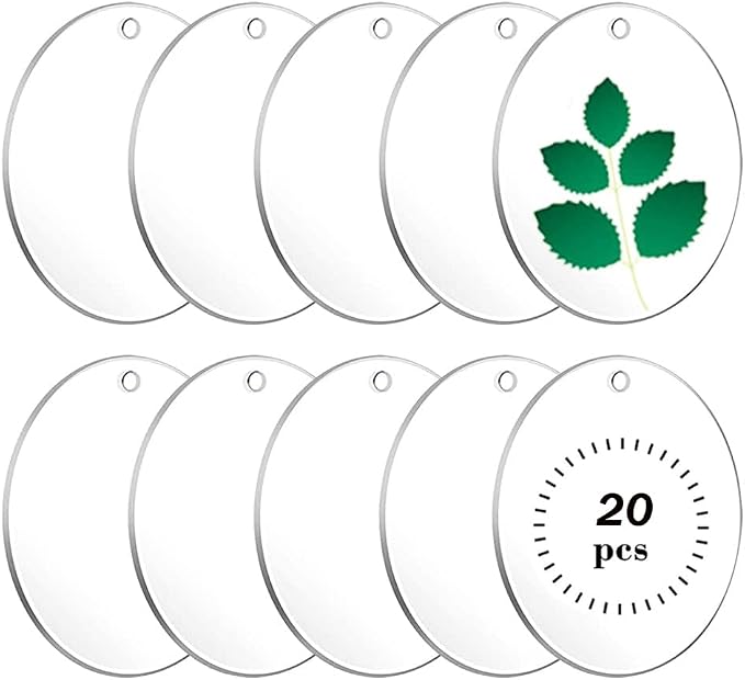 20pcs 3.5" Clear Acrylic Round Ornament Blanks