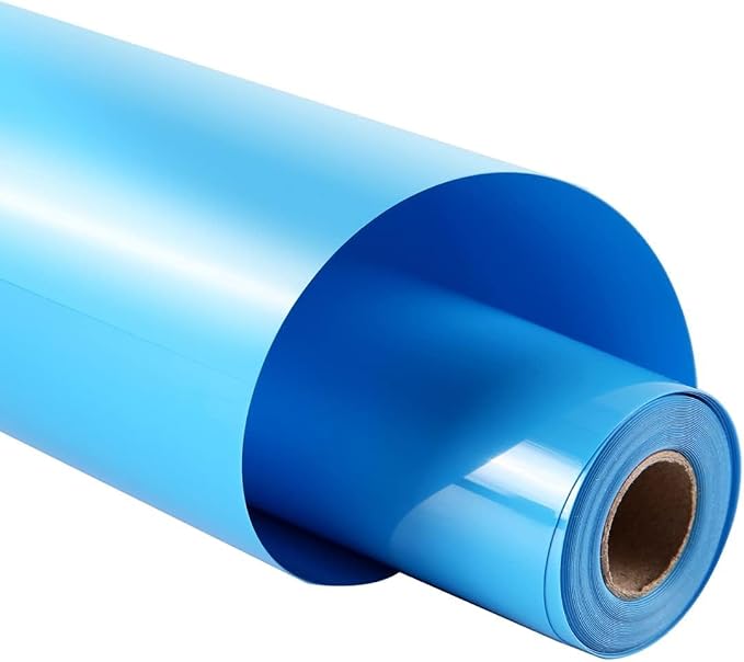 guangyintong Heat Transfer Vinyl Lake Blue HTV Rolls, Glossy Surface HTV Vinyl