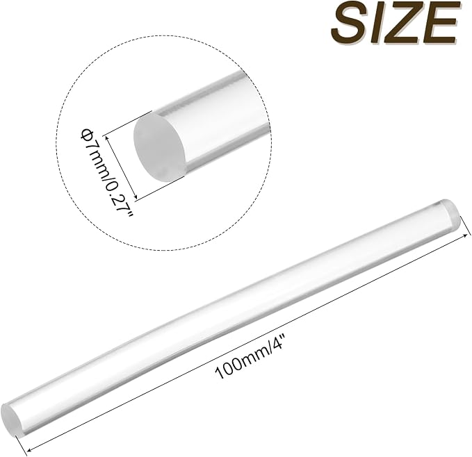 uxcell Mini Hot Glue Sticks for Glue Gun 7mm x 100mm Clear 12pcs