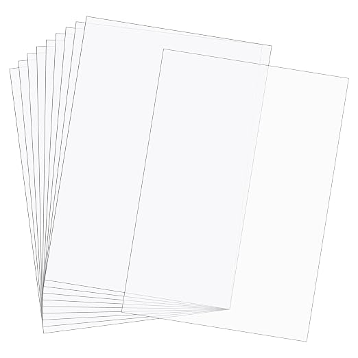 10PCS Clear Plastic Sheets Clear PVC Flexible Plastic Board Sheet | 8.25 x
