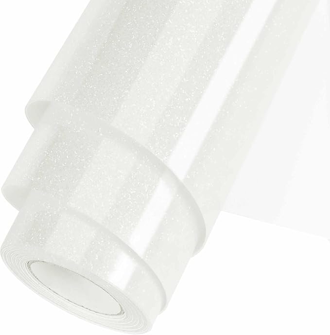 Iris White Glitter HTV Heat Transfer Vinyl Roll 12inch x 20 ft