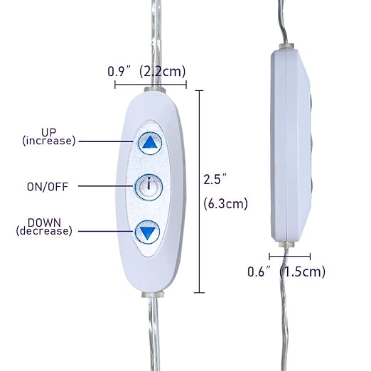 12V DC Sensitive Dimmer Switch for Led Light, Unique Female Male Led Dimmer Controller with 1 Female Power Jack Adapter, Brightness Adjustable for LED Strip Light, Neon Light, Neon Sign
