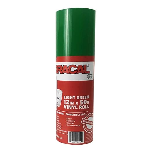 12.125" x 50ft Roll of Oracal 651 Light Green Craft Vinyl
