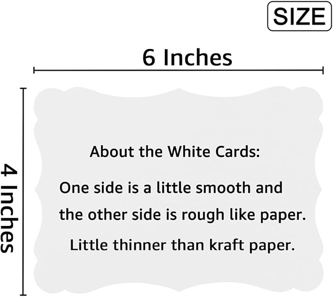 50 Pack Blank Kraft Greeting Cards, 4x6IN | Thick Cardstock Paper,