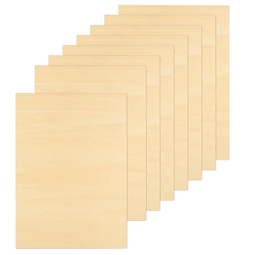8 Pack Basswood Sheets for Crafts