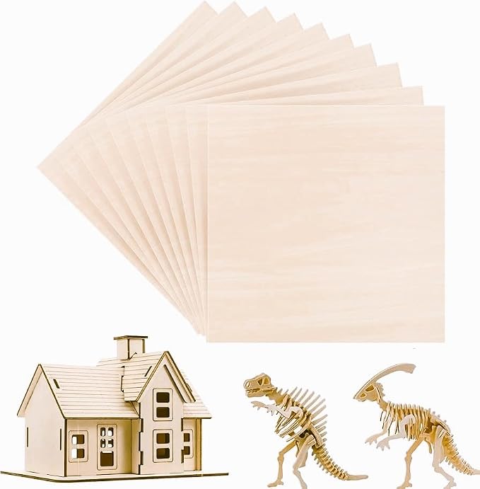 12 Pack Basswood Sheets Plywood Board 18 x 18 x 1/8 Inch