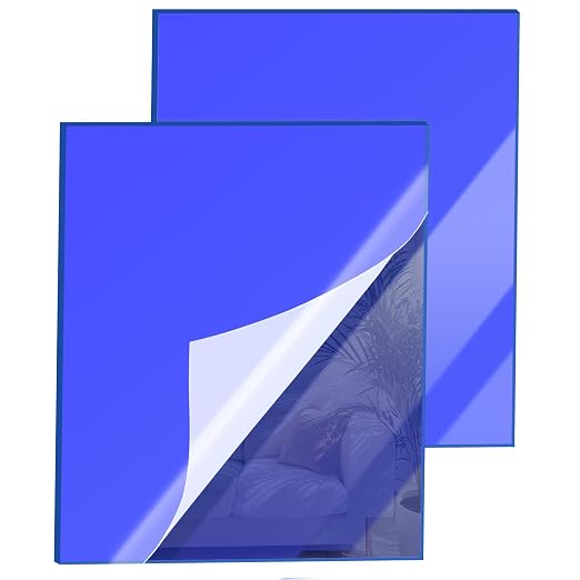 12x16 Inches Blue Mirror Acrylic Sheet – 2 Pcs Reflective Acrylic Panel