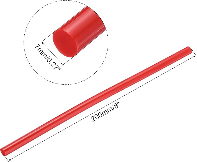 uxcell Mini Hot Glue Sticks for Glue Gun 7mm x 200mm Red 12pcs