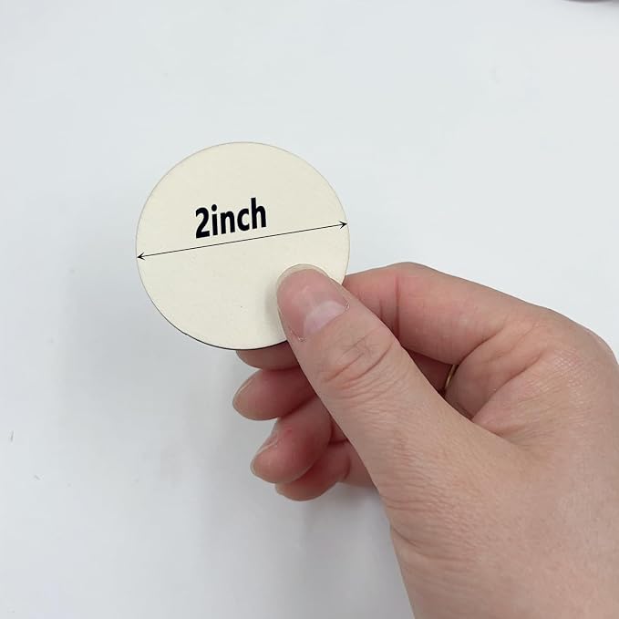 120 Pcs Unfinished Wood Circle Coins, 2 Inch Natural Wood Slices, Disc Blank