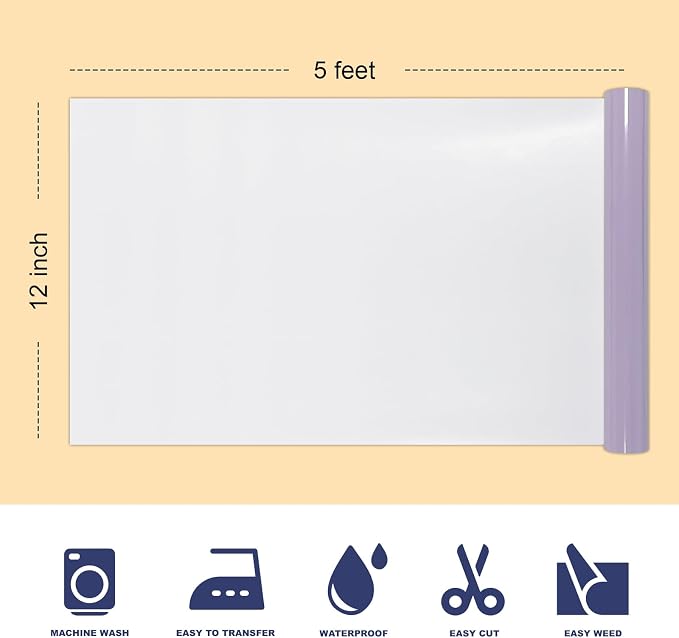 Puff Heat Transfer Vinyl, 12in X 5ft Iron on Vinyl | 3D Puff, Wash No Fade