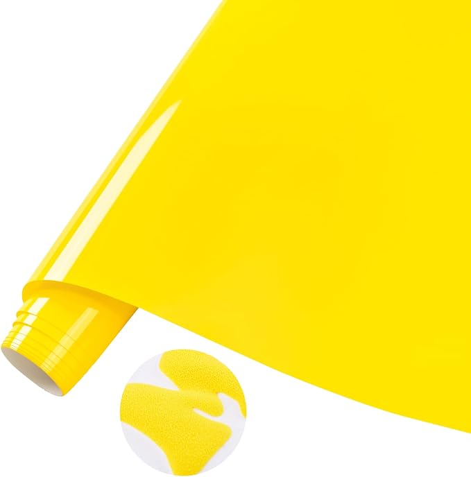 Tintnut Summer Yellow Neon Puff HTV Vinyl Roll, easy cut & weed, stretch