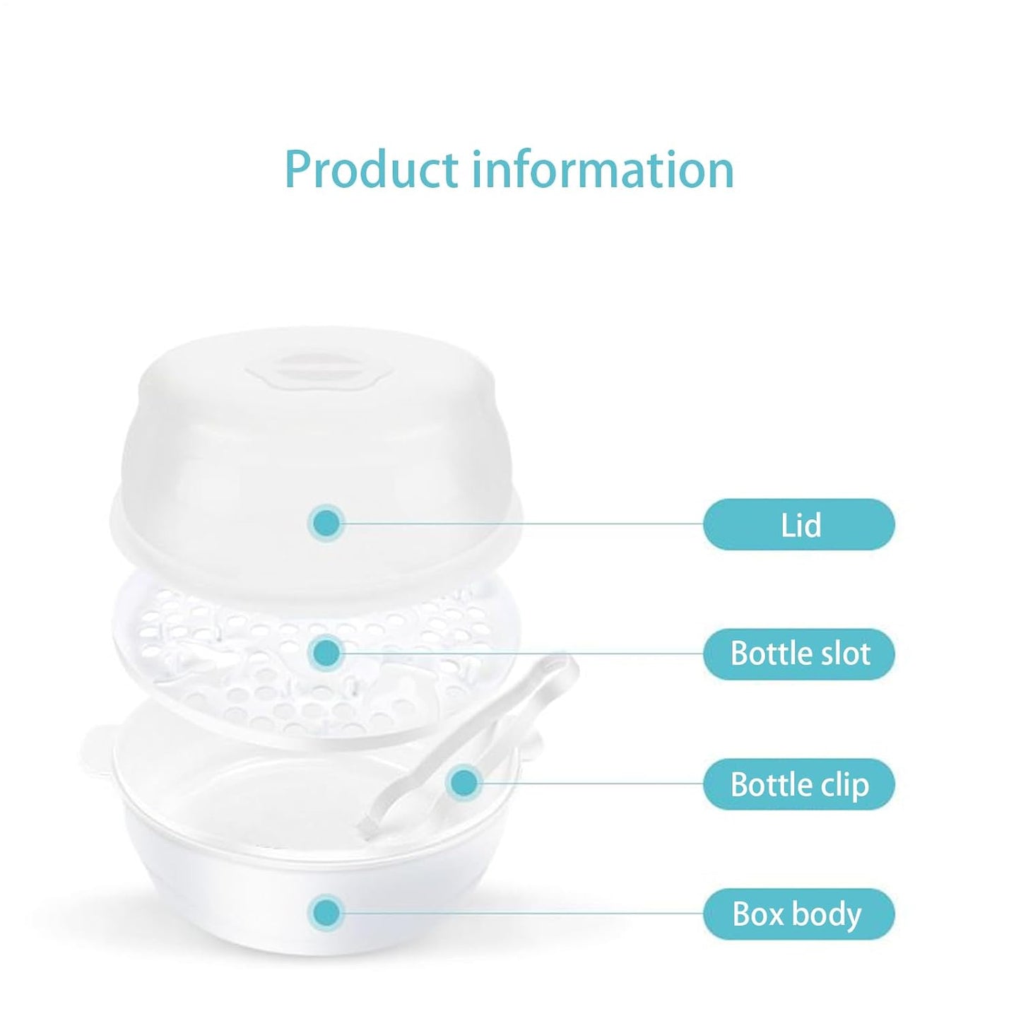 Microwave Babŷ Bottle Cleaner - Steam Bottle Sterilizer | Cleaning Box Pacifier | Reusable High Temperature Resistant Household Cleaning Box for Breast Pump Parts & Accessories