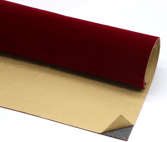 Wine Red Large Size Self Adhesive Soft Velvet Drawer Liner DIY Fabric Felt Liner