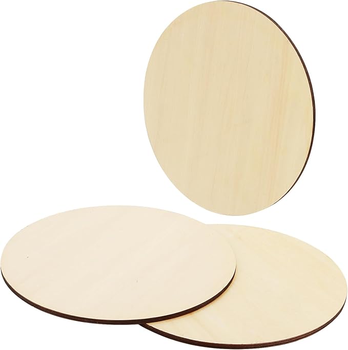 SHEUTSAN 8 PCS 10 Inch Round Basswood Circles, 1/4 Inch Thick Unfinished Wood