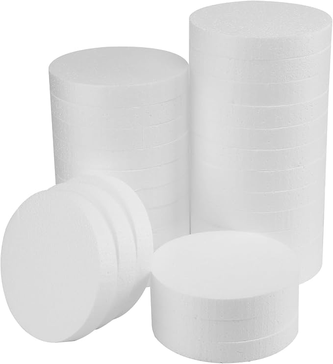 FFchuanhe 28 Pack Crafts Foam Circles, Polystyrene Round Foam Discs