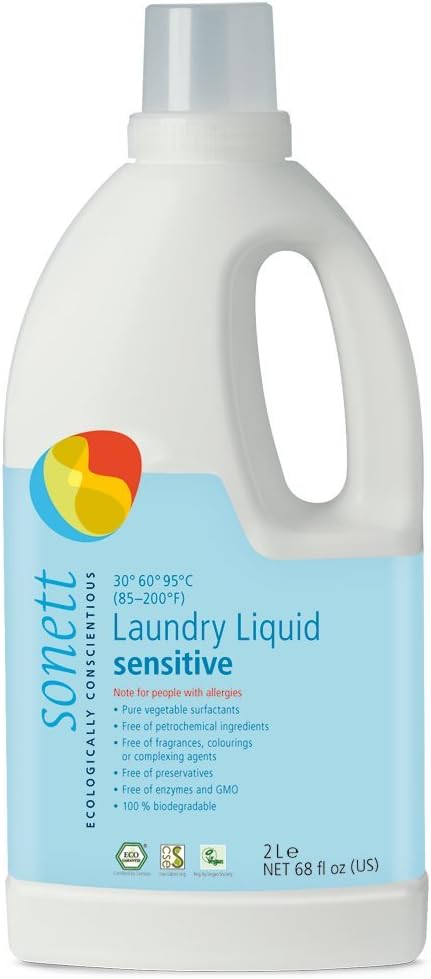 Sonett Organic Laundry Liquid Detergents, Sensitive (1 Count) For People With Allergies GMO Free Certified Organically Grown