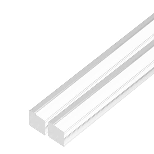 MECCANIXITY 2pcs Acrylic Square Rods 3/8" x 16" Clear Acrylic Dowel Rods Sticks
