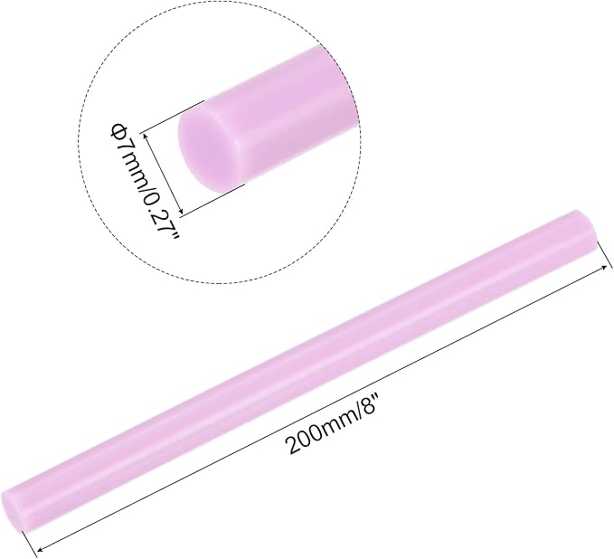 uxcell Mini Hot Glue Sticks for Glue Gun 7mm x 200mm Light Pink 12pcs