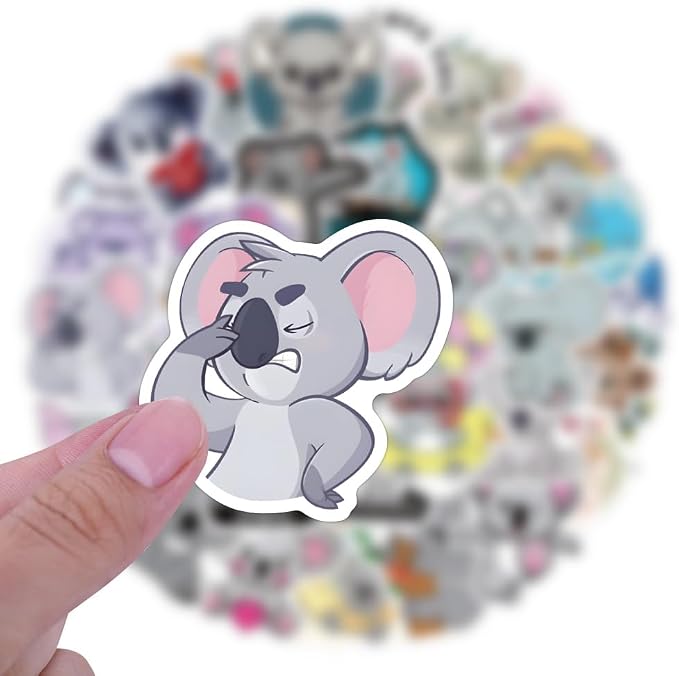 62Pcs Cute Koala Stickers for Kids Adults, Waterproof Vinyl Koala Bear Stickers