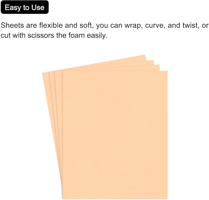 MECCANIXITY EVA Foam Sheets Beige 35.4 Inch x 19.7 Inch 2mm Thick Crafts Foam