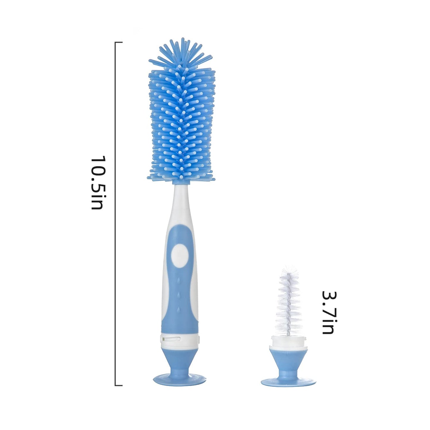 Chemimoso Multifunctional Cleaning Brush, Baby Bottle Brush, Bottle Brush Cleaner, Rotate The Suction Cup to Obtain The Small Bristle Brushes, Set Z, Blue, Silicone and Nylon Brush