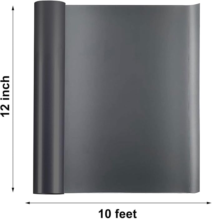 FUNKAKA Heat Transfer Vinyl Reflective Black HTV Roll, Reflective HTV Vinyl