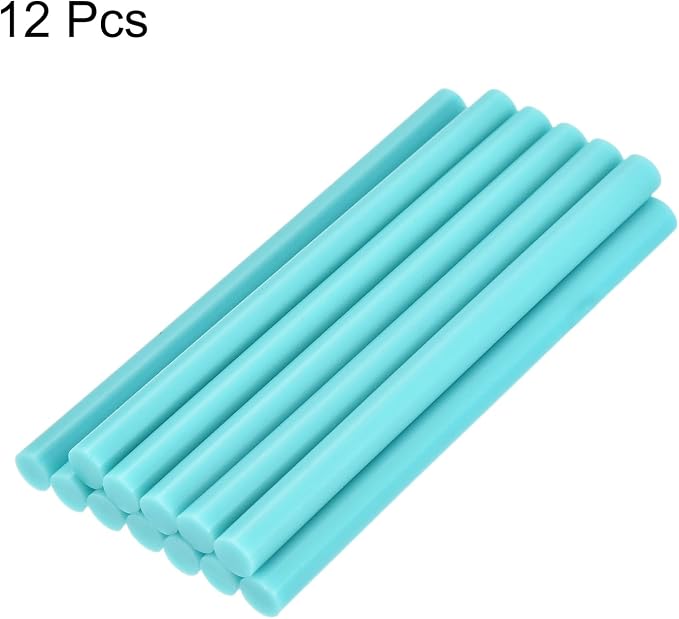 uxcell Mini Hot Glue Sticks for Glue Gun 7mm x 200mm Light Blue 12pcs