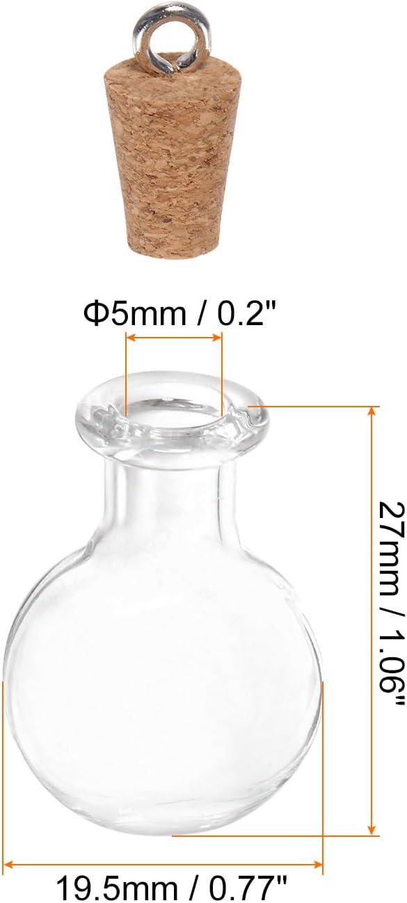 HARFINGTON 20pcs Mini Glass Bottles